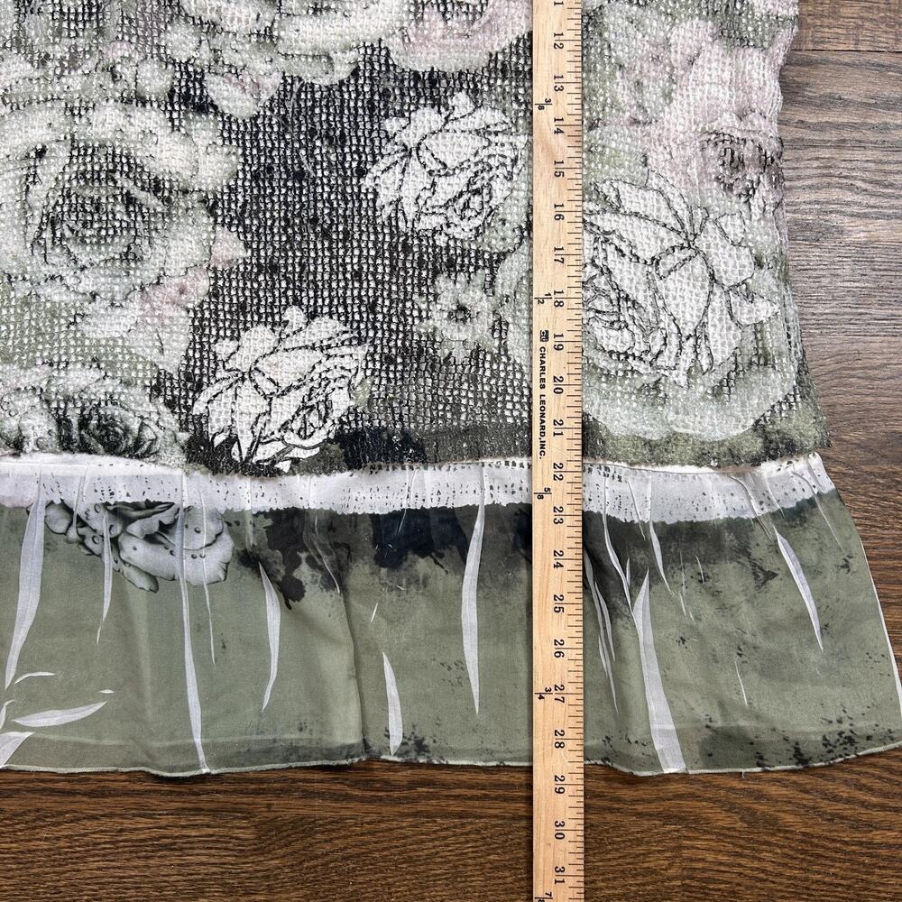 Ali Miles Tunic Blouse Womens 1X Multicolor Floral Ruffle‎ Hem Knit 3/4 Sleeve - Picture 8 of 9